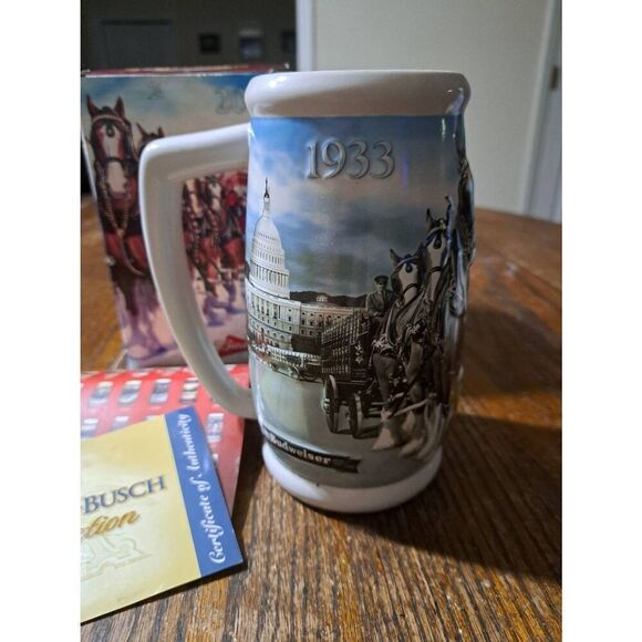 2008 Budweiser Clydesdales 75th Anniversary Beer Stein with Box Paperwork COA - Picture 2 of 6